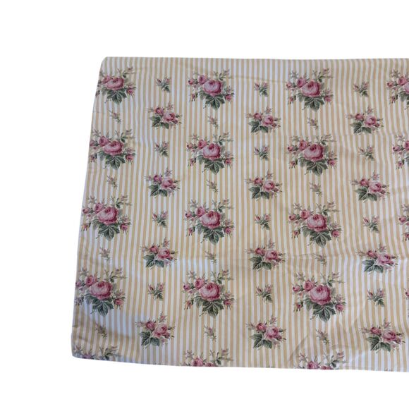 Ralph Lauren Sophie Brooke Yellow Floral Stripe Ruffle Pillow Case Sham Standard - Picture 3 of 9